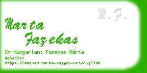 marta fazekas business card